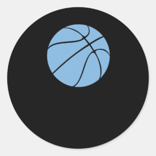 Carolina Blauw Licht Blauw Basketbal Graphic met O Ronde Sticker