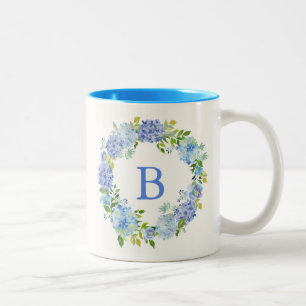 Carolina Bloom Bouquet Floral Monogram Tweekleurige Koffiemok