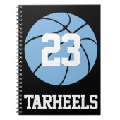 Carolina Blue Basketball Student Name and Number Notitieboek (Voorkant)