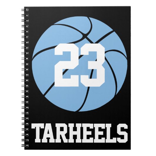 Carolina Blue Basketball Student Name and Number Notitieboek (Voorkant)