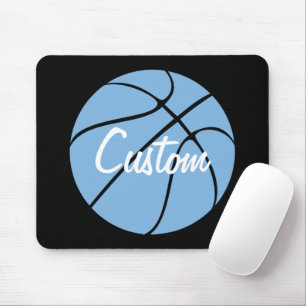 Carolina Blue Custom Team Name Basketball Mousepad Muismat