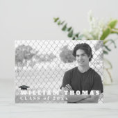 Carolina Blue Grad Invitation, carte 5" x 7" (Debout devant)