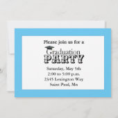 Carolina Blue Grad Invitation, carte 5" x 7" (Dos)