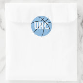 Carolina Blue / Light Blue Basketball Custom Text Ronde Sticker (Tas)