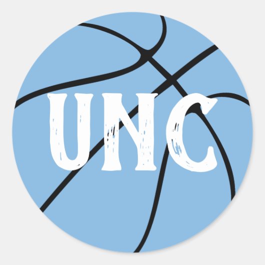 Carolina Blue / Light Blue Basketball Custom Text Ronde Sticker (Voorkant)