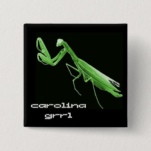 Carolina Grrl State Insect-knop Vierkante Button 5,1 Cm (Voorkant)