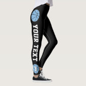 Carolina Light Blue Basketball Custom Text/Number Leggings (Rechts)