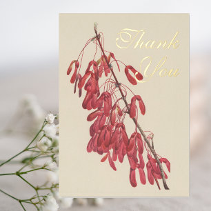 Carolina Maple Botanical Dank u Folie Uitnodiging