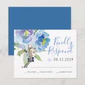Carolina | Réponse RSVP florale sauvage (Devant / Derrière)