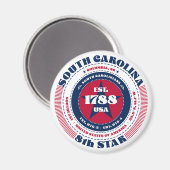 Carolina Sud Circle Typographie Souvenir Magnet (Recto/Verso)