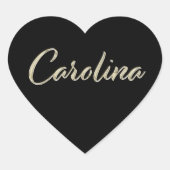 Carolina white gold Handwriting Autocollant coeur (Devant)