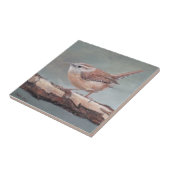 Carolina Wren Bird Art Ceramic Tile Tegeltje (Zijkant)