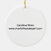 Carolina Wren Bird Art Ornament (Achterkant)