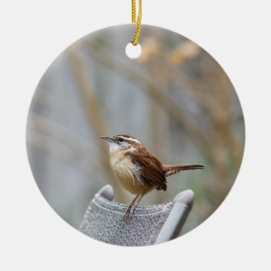 Carolina Wren Keramisch Ornament (Voorkant)