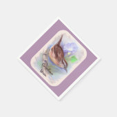 Carolina Wren met Morning Glory Flowers Servetten (Hoek)