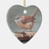 Carolina Wren Oiseau Art Porcelain Ornement (Droite)
