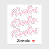 Caroline Decoratieve Naam in Roze x3 Sticker (Vel)