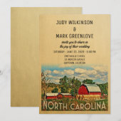 Caroline du Nord Faire-part de mariage ferme grang (Devant / Derrière)