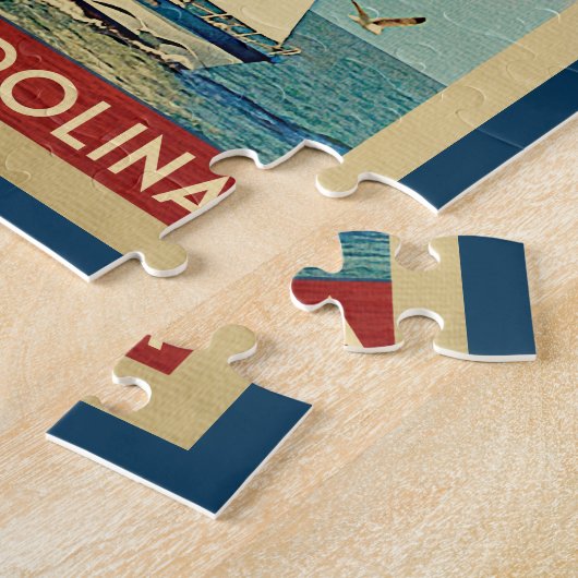 Caroline du Nord Jigsaw Puzzle Voilier Retro Voyag (Côté)