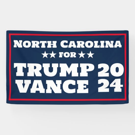 Caroline du Nord pour la bannière Trump Vance 2024 (Horizontal)