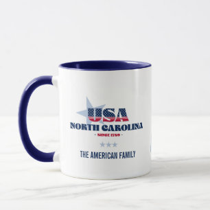 Caroline du Nord USA 1789 Blue Star Mug personnali