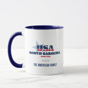 Caroline du Sud USA 1788 Blue Star Mug personnalis