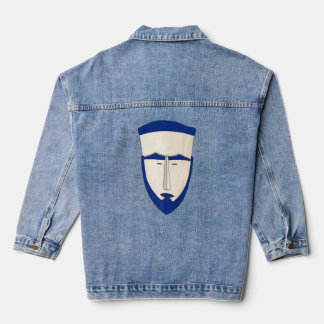 Caroline Islands Carolines Tribal Face Mask Denim Jacket