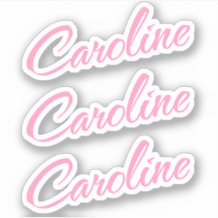 Caroline Nom décoratif en rose x3 Sticker