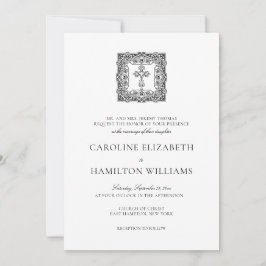 Caroline Simple Black Script Christelijk Weddensch Kaart