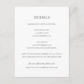 Caroline Simple Black Script Weddenschap Details Informatiekaartje (Voorkant)
