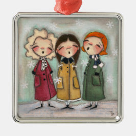 Caroling, Caroling - Premium Square Ornament