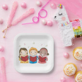 Caroling Children Papieren Bordje (Feest)