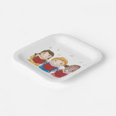 Caroling Children Papieren Bordje (Gebogen)