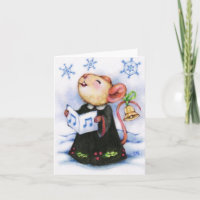 Caroling Christmas Mouse Leuk Dier Wenskaart