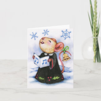 Caroling Christmas Mouse Leuk Dier Wenskaart Kaart