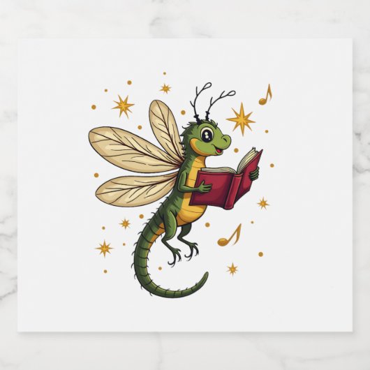 Caroling Dragonfly Sparkling Wijnetiket (Enkel label)