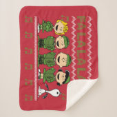 Caroling KerstSweater Graphic Sherpa Deken (Voorkant)