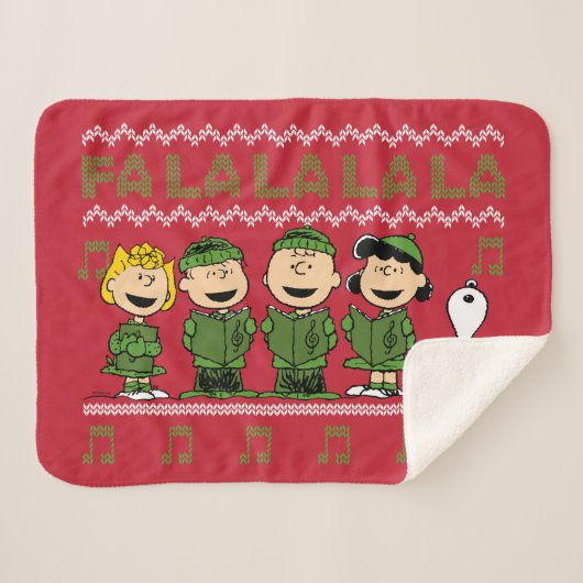 Caroling KerstSweater Graphic Sherpa Deken (Voorkant (horizontaal))