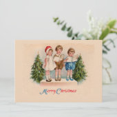 Caroling Kinder kerstfeestuitnodiging Kaart (Staand voorkant)