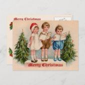 Caroling Kinder Victoriaans  Briefkaart (Voorkant / Achterkant)