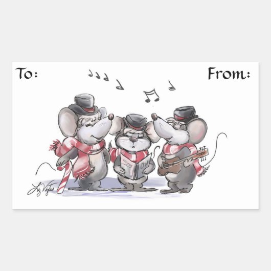 Caroling met Mic, Mac & Moe Gift Label Stickers (Voorkant)