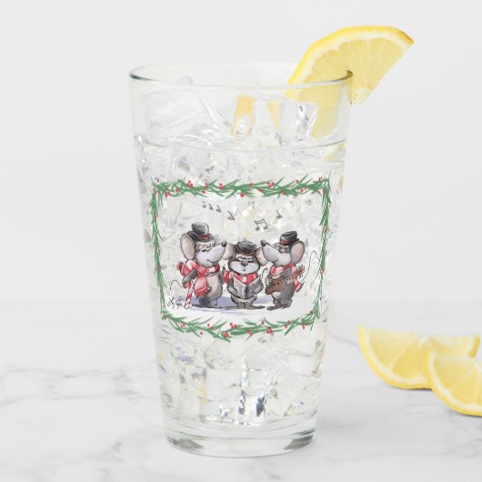 Caroling met Mic, Mac & Moe Glass Cup Glas (Achterkant ijs)
