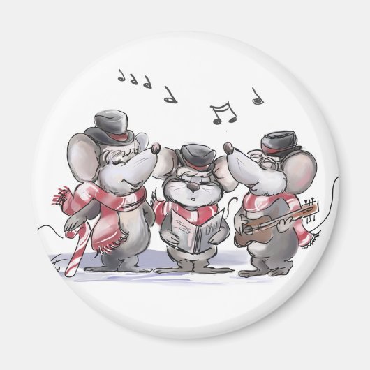 Caroling met Mic, Mac & Moe Magnet Magneet (Voorkant)