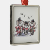 Caroling met Mic, Mac & Moe Square Ornament (Rechts)