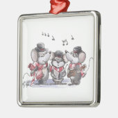 Caroling met Mic, Mac & Moe Square Ornament (Links)