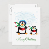 Caroling Penguins - Deck de Hallen Briefkaart (Voorkant / Achterkant)