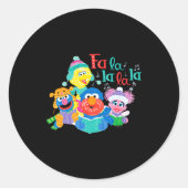 Caroling Sesame Street Ronde Sticker (Voorkant)