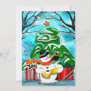 Caroling Snowman CUSTOM PARTY Kaart