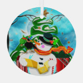 Caroling Snowman Glas Ornament (Achterkant)