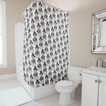 Caroling Snowman Winter Shower Curtain